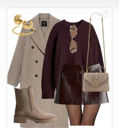 Taupe Boots Outfit, Burgundy Dress Outfit, Hm Outfits, Estilo Hijab, Jumper Outfit, Autumn Winter 2024, Shop The Look, Outfit Inspo Fall