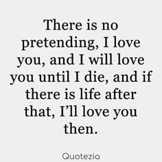 a quote that says, there is no pretending i love you and i will love you until