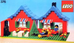 a lego box with the simpsons house in it's front window and people outside