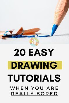 a pencil drawing with the words 20 easy drawing tutors when you are really bored