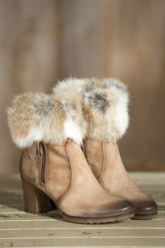 Women's Manas Letizia Suede Boots with Rabbit Fur Trim by Overland Sheepskin Co. (style 55560) Luxury Suede Lace-up Winter Boots, Luxury Suede Lace-up Boots For Winter, Luxury Lace-up Boots With Snip Toe For Fall, Luxury Elegant Winter Booties, Ladies Fur Boots, Luxury Winter Heeled Boots With Snip Toe, Luxury Winter Suede Lace-up Boots, Luxury Embellished Boots For Spring, Boots With Fur For Fall