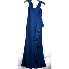 Bi-State Sales Shop Our Store Carmen Marc Valvo Infusion Womens Blue Off-The-Shoulder Ruffle Sequin Gown 2 100% Polyester Measurements In Inches: Sizelengthchest Width25614.5 All Measurements Are Approximate. We Are Human And Sometimes A Measurement May Be Off By <2". See Photos For Details About Condition, And Any Flaws The Item May Have. Payment Policy Please Make All Payments Immediately. Payments Must Be Made Via Paypal Before Orders Are Shipped. If You Have An International Order Outside Of Blue Ruffled Evening Dress For Gala, Blue Ruffled Maxi Length Evening Dress, Blue Ruffled Maxi Dress For Gala, Fitted Blue Evening Dress With Ruffles, Blue Evening Dress With Ruffles, Blue Ruffled Evening Dress For Formal Occasions, Blue Ruffled Evening Dress For Formal Events, Fitted Blue Gown With Ruffles, Blue Maxi Gown With Ruffles