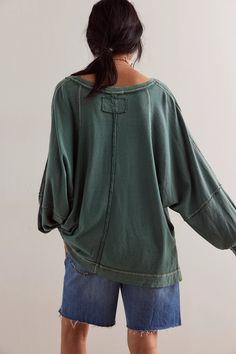 Wish I Knew Tee | Free People Midnight Rain, Free People Summer, Loose Tunic, Exaggerated Sleeves, Shirt Tunic Top, Rain Forest, Christmas 2024, Tunic Shirt, Casual Pullover