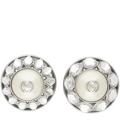 Gucci-Silver Crystal & Pearl Interlocking G Earrings - Runway Catalog Gucci Round Earrings For Formal Events, Gucci Round Earrings For Formal Occasions, Classic Gucci Jewelry With Silver-tone Logo Plaque, Luxury Round Gucci Earrings, Gucci Luxury Round Earrings, Luxury Gucci Earrings, Gucci Sterling Silver Earrings For Formal Occasions, Designer Silver Clip-on Jewelry, Elegant Gucci Jewelry With Silver-tone Logo Plaque