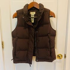 Vintage Ll Bean Puffer Vest Jacket Women's Brown Down Insulated Size Small Puffer Vest Jacket, Coats Vintage, Vintage Ll Bean, Puffer Vest, Ll Bean, L L Bean, Vest Jacket, Puffer, Jackets & Coats