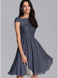 Chiffon Lace Short, Semi Formal Dresses For Juniors, Teen Cocktail Dress, Chiffon Homecoming Dress, Hoco Dresses Modest Knee Length, Modest Homecoming Dresses Knee Length, Wedding Guest Dress Teenager, Knee Length Dresses Party, Petite Dresses Wedding Guest