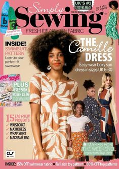 the cover of sewing magazine with an image of two women in dresses and one is wearing a