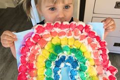 How to make an (almost) mess-free rainbow with cotton wool balls Rainbow Sensory, Rainbow Collage, Make A Rainbow, Paper Balls, Rainbow Rings, Wool Balls, Cotton Balls, Free Activities