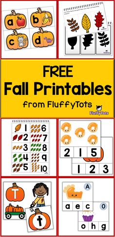 free fall printables from funfytoes for preschool and pre - k