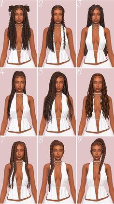 the instructions for how to braid your hair in different styles and colors, with pictures on each side