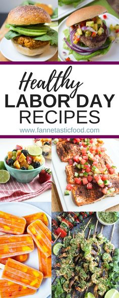 healthy labor day recipes with text overlay