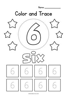 the number six worksheet for children to learn numbers 6 and 8 with pictures