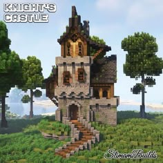 Mountain Town Minecraft, Minecraft Deepslate House Ideas, Minecraft House Builds, Minecraft Interior Design, Cozy Cottages, Minecraft House Plans, Minecraft Castle, Minecraft Medieval