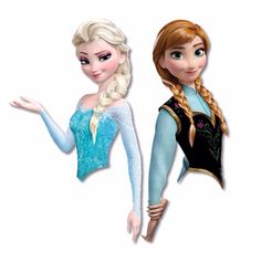 two frozen princesses are standing next to each other