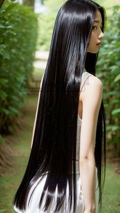 #longhair #blackhairmagic Long Shiny Hair, Long Silky Hair, Long Black Hair, Asian Hair, Silky Hair, Dream Hair, Shiny Hair, Aesthetic Hair, Long Black