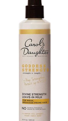 Carol's Daughter Goddess Strength Divine Strength Leave In Hair Milk for Wavy, Coily and Curly Hair, Leave in Conditioner with Castor Oil for Weak Hair, 8.5 Oz Curly Hair Leave In Conditioner, Hair Leave In Conditioner, Curly Hair Beauty, Leave In Conditioner