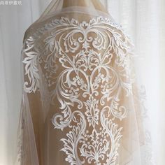 Super Luxury Lace Appliques Exquisite Lace Applique For Wedding Dress Grown Bridal Veil BodiceSize of 1 pcs : 96cm* 59.5cm , (37.7" * 23.4" )The listing is for 1 pcs.For more quantity, please feel free to convo me.If you like it, order it now. sdyhttps://www.etsy.com/shop/beautyfabric Elegant Cream Tulle Fabric For Wedding, Elegant White Tulle Fabric For Ceremony, Elegant White Gown With Lace Work, White Scalloped Lace Gown, White Lace Gown With Scalloped Details, White Fitted Tulle Fabric For Bride, White Wedding Dress With Intricate Embroidery For Ceremony, Elegant White Gown With Lace Patchwork, White Lace For Mother Of The Bride