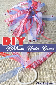 Hair Ribbons Diy, Softball Hair Bows, Hair Bow Instructions, Crochet Hair Accessories, Ribbon Headbands