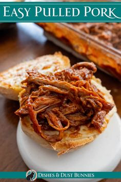 pulled pork sandwich on toasted bread with barbecue sauce