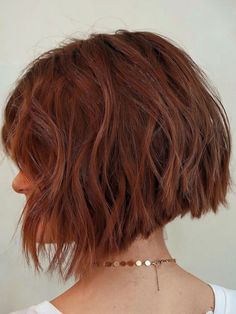 Short shaggy bob for thick hair, adding layers and movement for a lighter, stylish look Heavy Hair