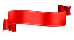 a red ribbon on a white background with clippings for text or image illustration