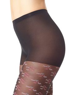 Floral TightAdd a stylish element to any outfit with our HUE Floral Tight. Non-control top. All day comfort awaits. Tights, Floral, Quick Saves, Black