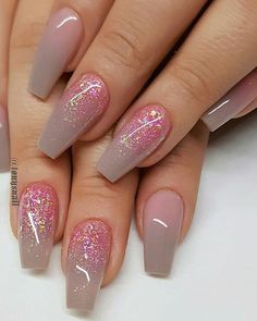 Pin on Nails to do Ombre Nail Art Designs, Opal Nails, Ombre Nail, Ombre Nails Glitter, Shaped Nails, Ombre Nail Designs, Nail Art Ombre, Coffin Shape Nails, Simple Nail Art Designs