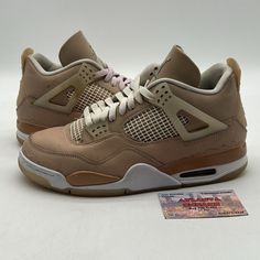 Elevate your sneaker game with these stunning Air Jordan 4 Retro Shimmer W sneakers. Crafted with a beautiful nubuck upper material, these sneakers are perfect for any fashion-forward woman. The silhouette of the Jordan 4 Retro Shimmer W is athletic and trendy, making it the perfect choice for any occasion. These sneakers are part of the Air Jordan product line and feature a stylish brown color. The DJ0675-200 style code is a must-have for any sneaker enthusiast. These sneakers are available in size 10.5 and are perfect for women who want to make a statement with their footwear. No box Jordan 4 Retro Shimmer, Jordans 4, Jordan 4s, Jordan 4 Retro, Air Jordan 4, Air Jordan 4 Retro, Sneaker Games, New Wardrobe, Brown Color