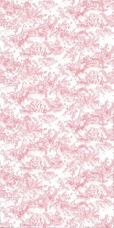 a pink and white wallpaper with birds on it