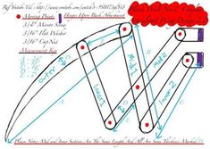 the diagram shows how to draw a surfboard with different angles and heights for each section