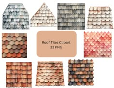 roof tiles clipart for photoshopping and texturing, with different shapes and sizes