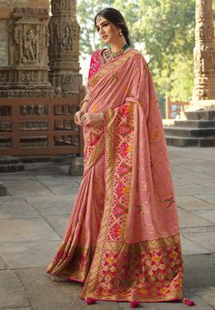 Buy Special silk Saree Party wedding wear dresses Pink silk festival wear saree 13375 online in USA, UK and Canada from KollyBollyEthnics.com Pink Saree Wedding, Light Pink Saree, Pink Silk Saree, Wedding Sarees Online, Carnation Pink, Utsav Fashion, Wedding Saree Indian, Designer Sarees Online, Art Silk Sarees