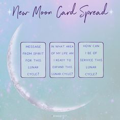 the moon card spread is shown with instructions on how to use it