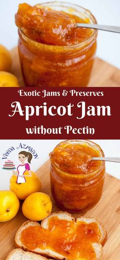 an image of apricot jam without pectin on bread with lemons