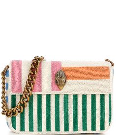 Kurt Geiger London Kensington Beaded Striped Shoulder Bag | Dillard's London Kensington, Beadwork Ideas, Kensington London, Pink Boutique, Best Handbags, Glam Decor, Beaded Bag, Beaded Bags, Kurt Geiger