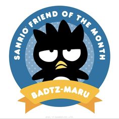 the logo for sanrio friend of the month badz - maru, with an angry bird