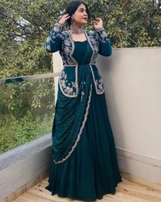 Marriage Function Dress, Pakistani Gowns Party Wear, Choli Style, Gown Sleeves, Function Dress, Bano Qudsia, Long Gown For Wedding, डिजाइनर कपड़े, One Piece Gown