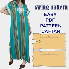 Digital PDF Sewing Pattern Summer Caftan Chic Trendy Clothing, Bedoin Caftan resort, Beach Clothing, Printable Size xs-s-m-l-xl-xxl - Etsy Caftan Dress Pattern Free, Pola Kaftan Dress Patterns, Retreat Clothing, Caftan Dress Pattern, Kaftan Loungewear, Resort Kaftan, Kaftan Dress Pattern, Resort Outfits, Caftan Moroccan