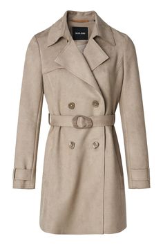 Mantelart: Trenchcoat; Design: Reverskragen  Seitliche Eingrifftaschen  Taillengürtel; Verschlussart: Knopfverschluss; Fütterung: Ungefüttert; Material: Lederimitat; Muster: Unifarben; Extras: Ton-in-Ton-Nähte  Gürtelschlaufen; Passform: Normale Passform; Länge: Normale Länge Design