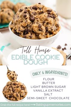 an advertisement for a chocolate chip cookie dough