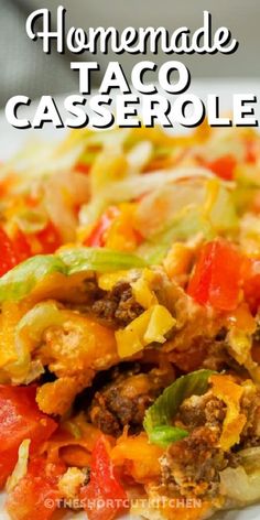 this homemade taco casserole is loaded with meat and vegetables