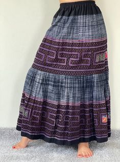 "Maxi Hmong elastic waist Skirt,Thailand Hmong Hill Tribe Maxi Skirt,Amazing Hilltribe skirts , made by Hilltribe fabric Maxi Hmong elastic waist Skirt, 100% cotton and Hilltribe Fabric Measurements - W 28-36\" - Hip 50\" - Total Length : 38\" ❤️ PAYMENT We accept payments via PayPal only. ❤️❤️ Delivery Time : USA only 2business days Canada: 2- 3 business days France: 2- 3 business days Germany 2- 3 business days North America: 2- 3 business days Europe: 2- 3 business days Australia, New Zealand Traditional Lined Tiered Skirt, Traditional Long Skirt With Elastic Waistband, Yoga Harem Pants, Samurai Pants, Handmade Pants, Genie Pants, Elastic Waist Skirt, Boho Pants, Rayon Pants