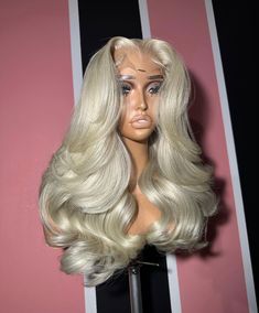 Blonde Wig Wand Curls, Middle Part Blonde Wig With Curls, Body Wave Wig Blonde, Blonde Bombshell Hair, Blonde Body Wave Wig Black Women, 613 Body Wave Wig, Blonde Weave Hairstyles, Front Hairstyles, Full Ponytail