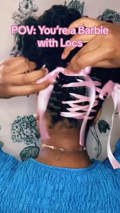 Crazy Hair Day With Locs, Cute Easy Loc Styles For Women, Half Up Half Down Hairstyles Locs, Barbie Core Black Woman, Locs Birthday Hairstyles, Summer Loc Styles For Black Women, Loc Cornrows With Added Hair, Loc Interview Styles, Locs With Ribbon