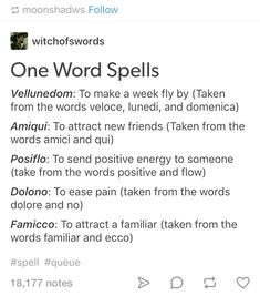 Easy Spells For Beginner Witches, One Word Spells, Word Spells, Witch Things, Witchcraft Spells For Beginners, Spells For Beginners, Witch Rituals, Witchcraft Spells, Easy Spells