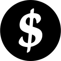 a dollar sign in a black circle