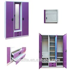 purple and white wooden furniture with drawers