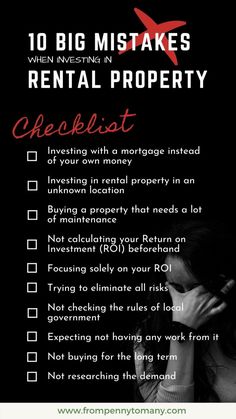 a woman holding her face to her mouth with the words 10 big mistakes when investing in rental property checklist