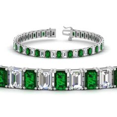 Illuminate her wrist with the lavish look of this gleaming 30ctw. diamond tennis bracelet. A row of miracles, 0.30 ct. emerald cut diamond accents radiate optimal shimmer. Each diamond is set to appear extra large and more brilliant, creating twice the sparkle. Held together with an open box clasp, this 7.0-inch bracelet is a chic mix of glamour and elegance.  Emerald cut diamonds of 14.10 Total Carat Weight with Clarity VS1 and Color H in a prong setting. Total Number Of Stones:- 47 Bracelets For 7 Inch Wrist Size. This 14 Ct. Emerald Cut Tennis Diamond Bracelet is also available in your desired choice of metals and gemstones. Free shipping within USA. One Year Manufacturing Warranty. Direct Manufacturing Prices. 30 Days Return Policy with Lifetime Upgrade.  Buy now and pay late Infinity Engagement Ring, Diamond Tennis Bracelet, Box Clasp, Platinum Metal, Tennis Bracelet Diamond, Best Diamond, Emerald Cut Diamonds, Green Emerald, Diamond Bracelets