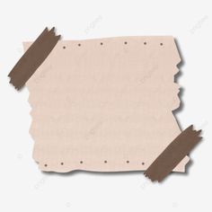 a piece of paper with some brown tape around it on top of a white surface